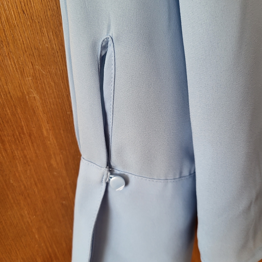 Worthington Light Blue Button-Up Blouse - Picture 5 of 6